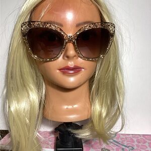 Dolce & Gabbana Gold and Brown Sunglasses